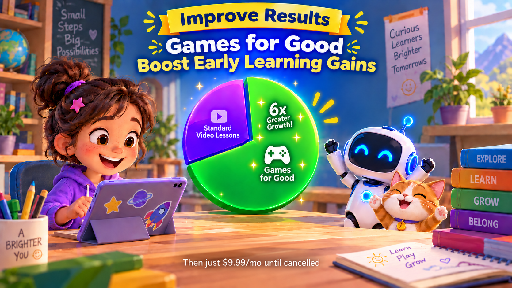 Proven Results: Vizi Interactive Learning Apps doubles early learning gains in reading and math